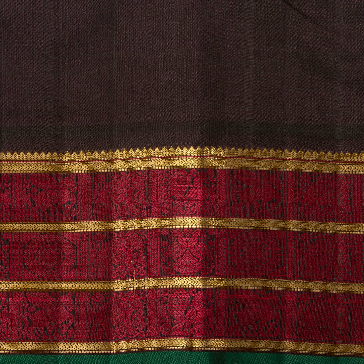 Pastel Grey And Maroon Kanchipuram Silk Saree For Festive Wear PV NYC 1413