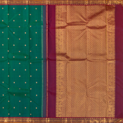 Green And Maroon Kanchipuram Silk Saree For Festive Wear PV NYC 1415