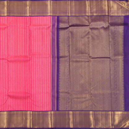 Pink And Violet Kanchipuram Silk Saree For Wedding Wear PV NYC 1284