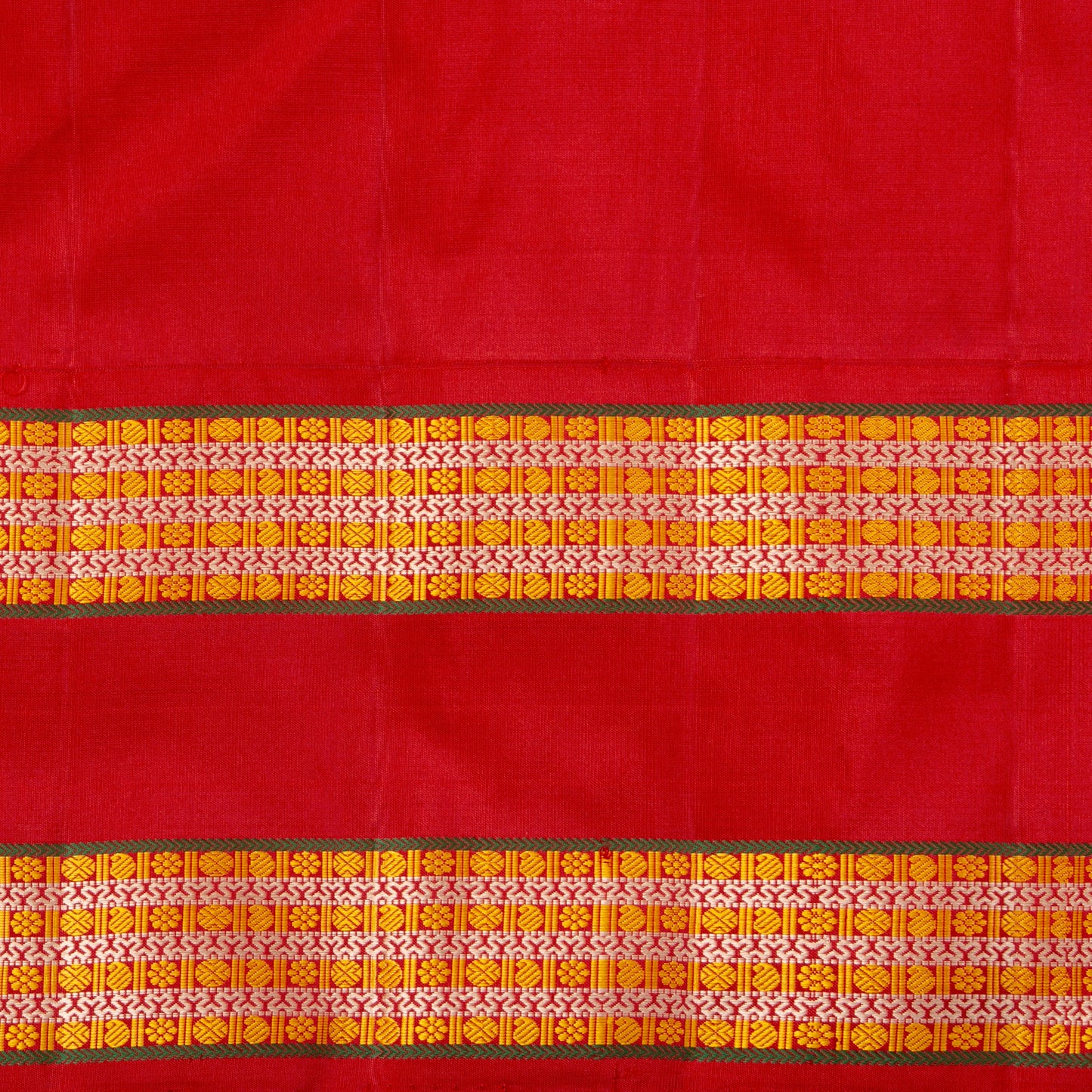 Brown And Red Kanchipuram No Zari Silk Saree For Festive Wear PV NYC 1264