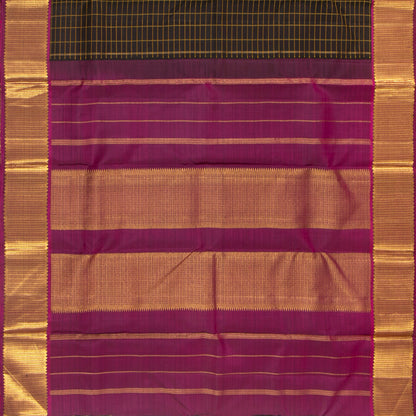 Black And Magenta Kanchipuram Silk Saree For Festive Wear PV NYC 1420