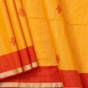 Yellow Dhakai Jamdhani Mulmul Silk Saree With Tissue Work For Office Wear PV MJ 87