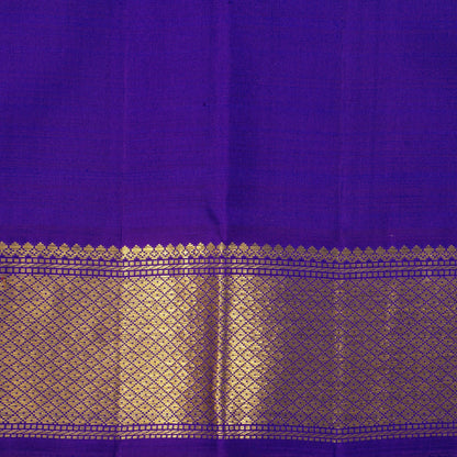 Yellow and Violet Kanchipuram Silk Saree WIth Temple Korvai Border For Wedding Wear PV NYC 1353