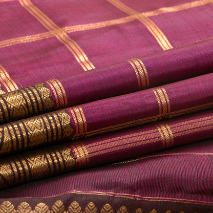 Byzantium Purple And Brown Kanchipuram Silk Saree For Bridal Wear PV MEN 232