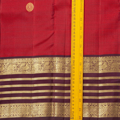 Red And Plum Purple Kanchipuram Silk Saree For Wedding Wear PV MEN 263