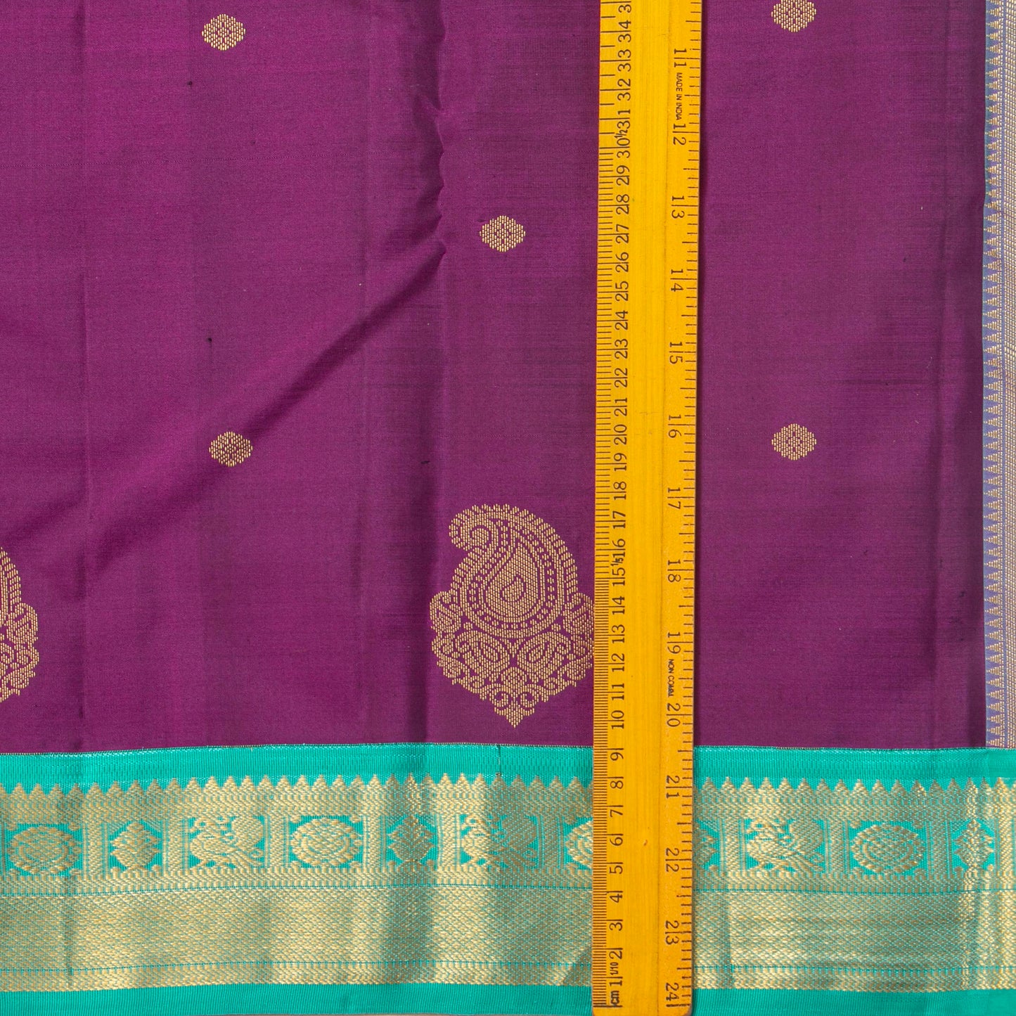 Palantinate Purple And Sea Foam Green Kanchipuram Silk Sare For Wedding Wear PV MEN 215