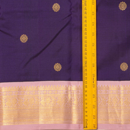 Aubergine And Pastel Pink Kanchipuram Silk Saree For Wedding Wear PV MEN 213 - Silk Sari - Panjavarnam PV MEN 213