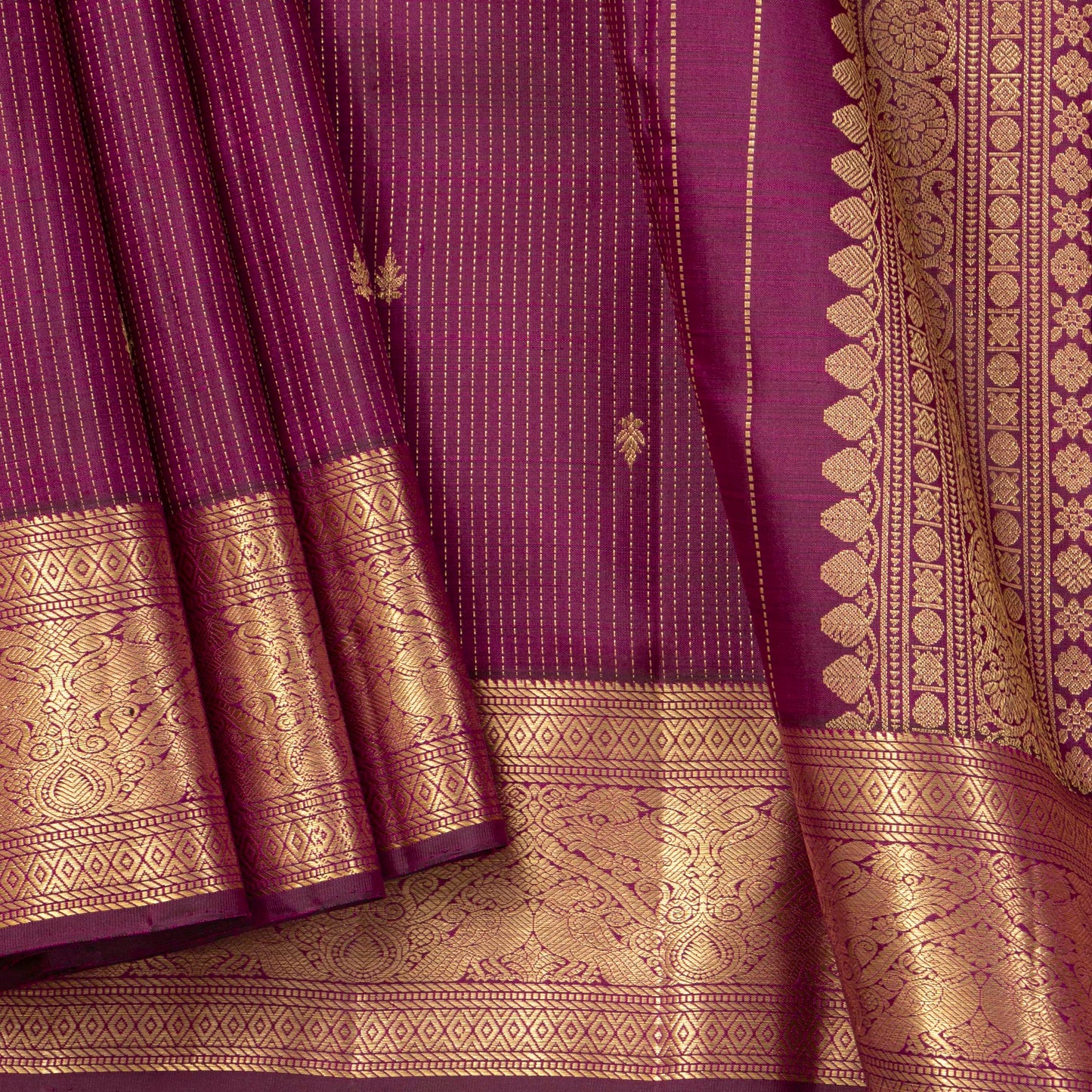 Byzantium Purple Kanchipuram Silk Saree For Wedding Wear PV MEN 269