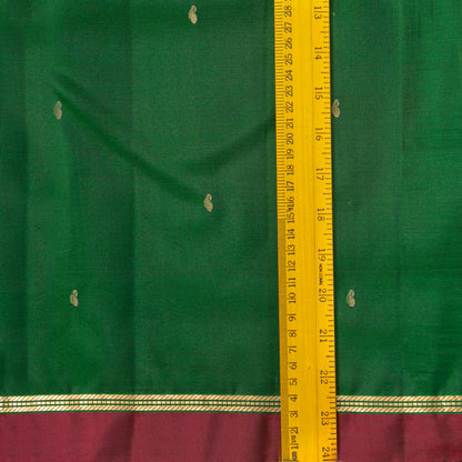 Green And Maroon Kanchipuram Silk Saree For Festive Wear PV MEN 116