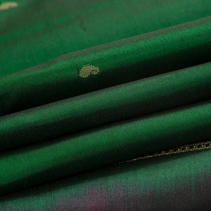 Green And Maroon Kanchipuram Silk Saree For Festive Wear PV MEN 116