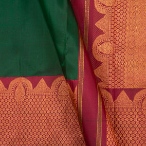 Green And Maroon Kanchipuram Silk Saree For Festive Wear PV NYC 1317