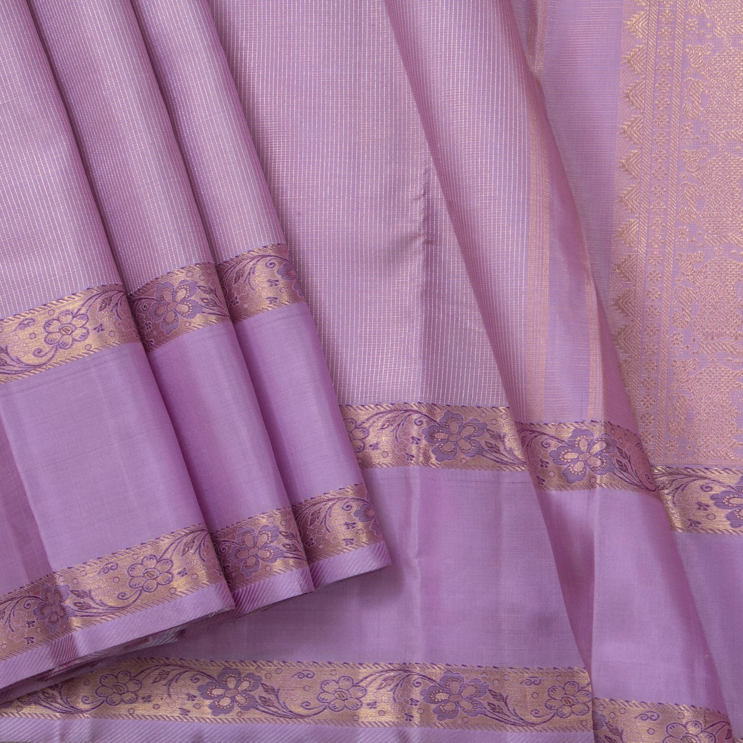 Lavender Kanchipuram Silk Saree Vairaoosi For Wedding Wear PV NYC 1348