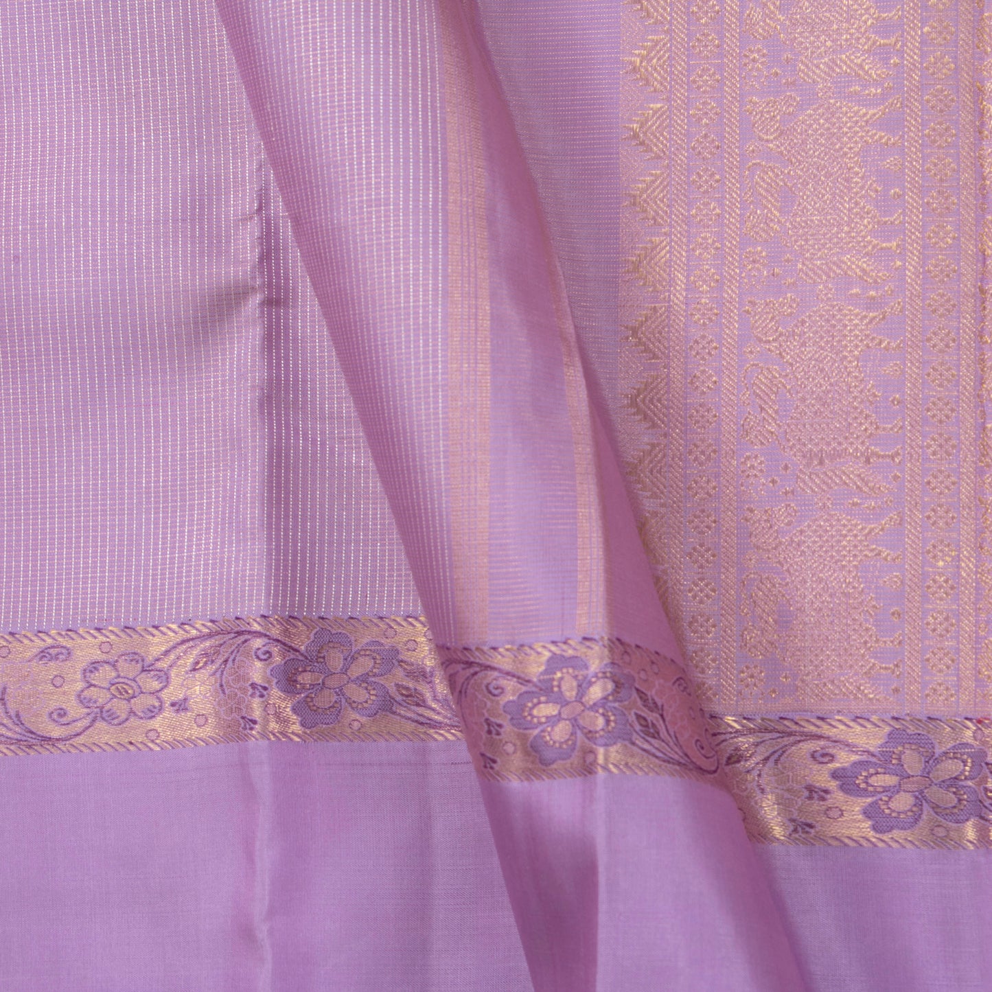 Lavender Kanchipuram Silk Saree Vairaoosi For Wedding Wear PV NYC 1348