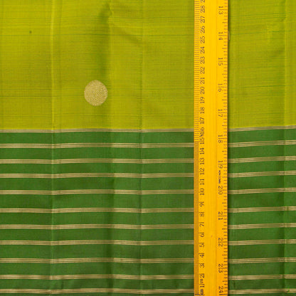 Lime Green And Avocado Kanchipuram Silk Saree For Festive Wear PV MEN 251