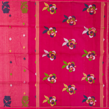 Pink Dhakai Jamdhani Muslin Silk Saree With Tissue Zari For Office Wear PV MJ 91 - Dhakai Jamdhani - Panjavarnam PV MJ 91