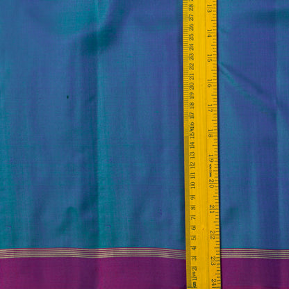 Blue And Purple Dual Tone Kanchipuram Silk Saree Light Weight For Festive Wear PV MEN 133