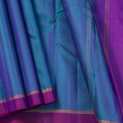 Blue And Purple Dual Tone Kanchipuram Silk Saree Light Weight For Festive Wear PV MEN 133