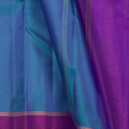 Blue And Purple Dual Tone Kanchipuram Silk Saree Light Weight For Festive Wear PV MEN 133
