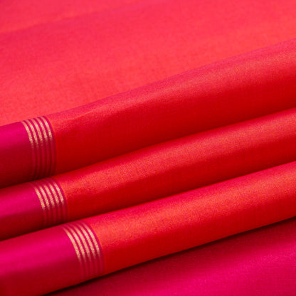 Orange And Pink Dual Shade Kanchipuram Silk Saree Light Weight For Office Wear PV MEN 135