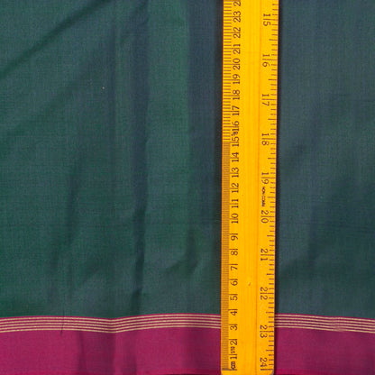 Bottle Green And Purple Dual Tone Kanchipuram Silk Saree Light Weight For Festive Wear PV MEN 134