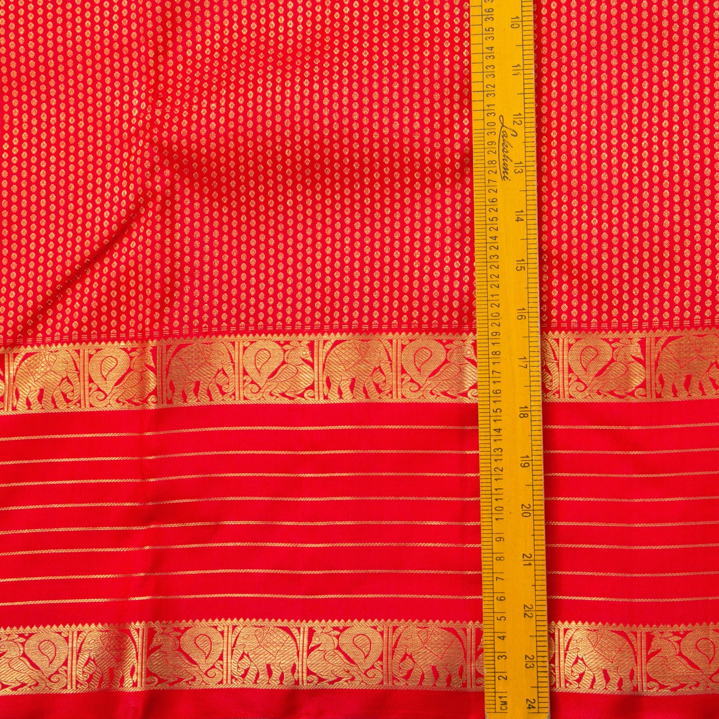 Red Kanchipuram Silk Saree For Wedding Wear PV NYC 1356