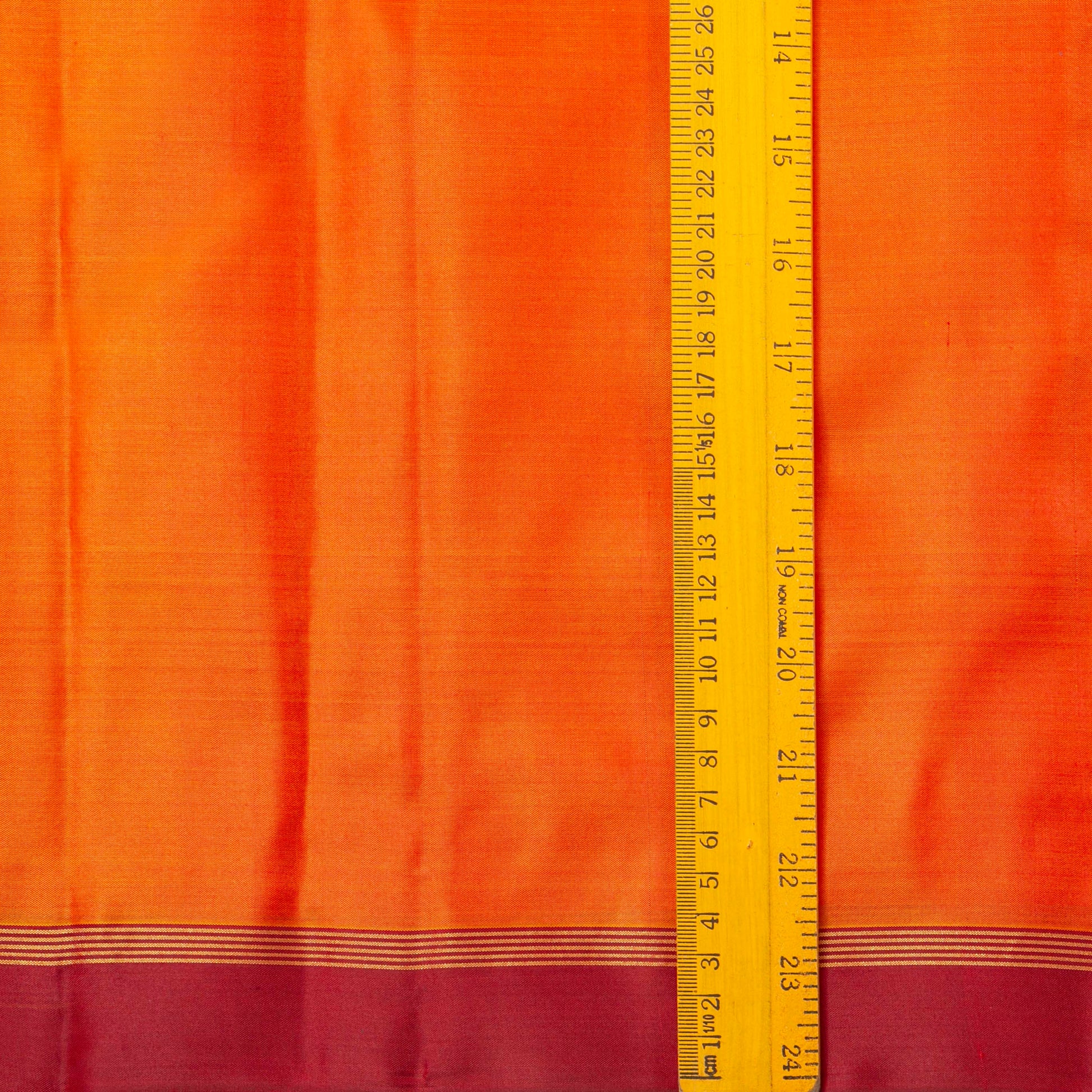 Orange And Red Kanchipuram Silk Saree Light Weight For Office Wear PV MEN 132 - Silk Sari - Panjavarnam PV MEN 132