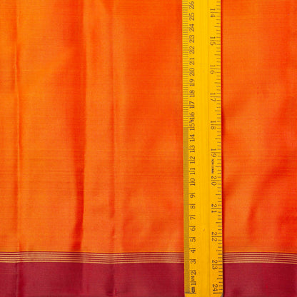 Orange And Red Kanchipuram Silk Saree Light Weight For Office Wear PV MEN 132 - Silk Sari - Panjavarnam PV MEN 132