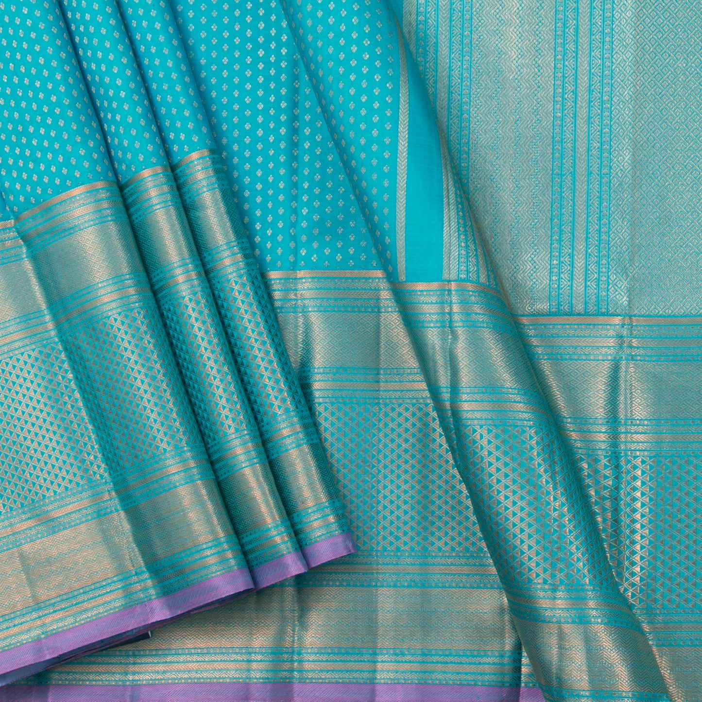 Blue Kanchipuram Silk Saree For Wedding Wear PV NYC 1373