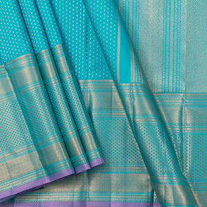 Blue Kanchipuram Silk Saree For Wedding Wear PV NYC 1373