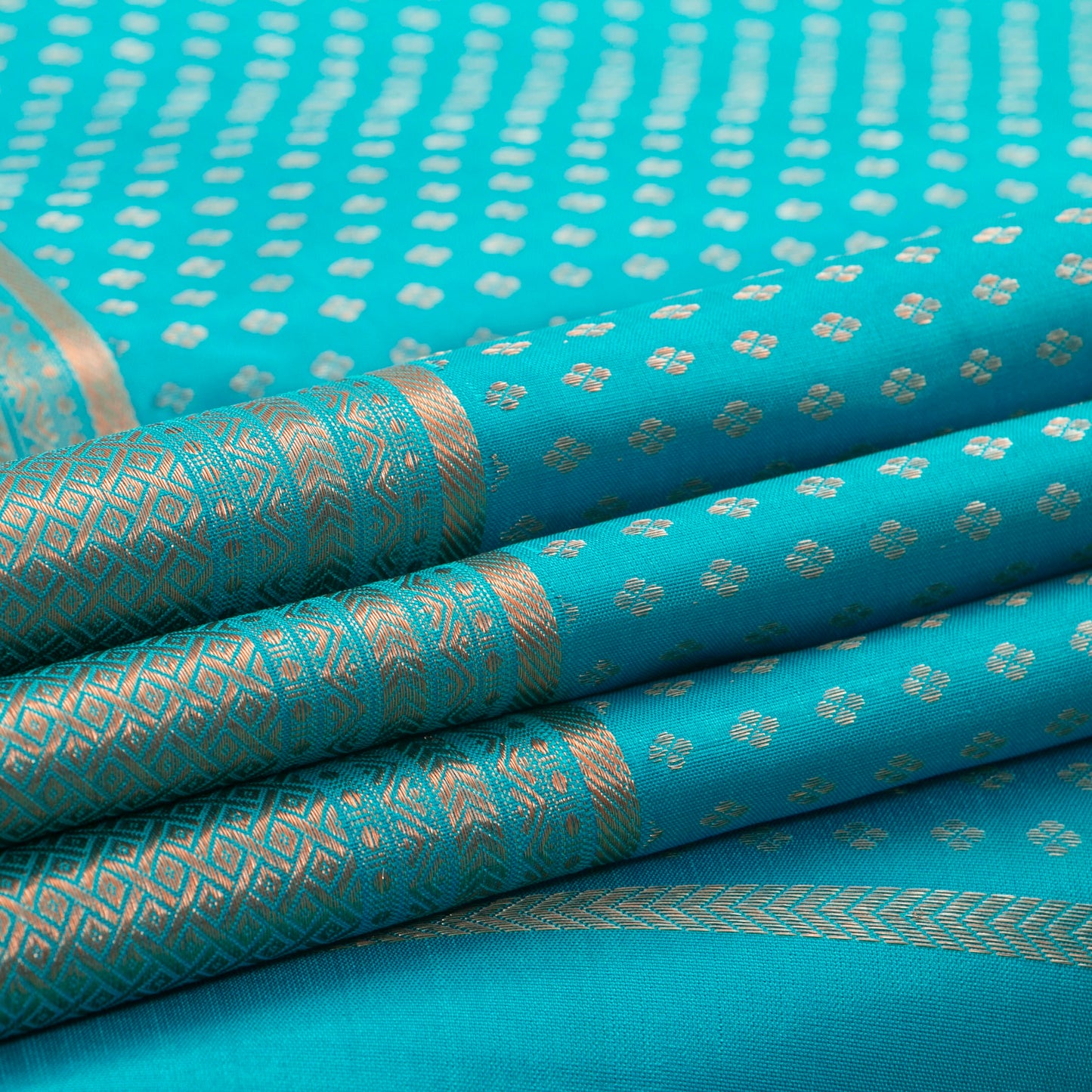 Blue Kanchipuram Silk Saree For Wedding Wear PV NYC 1373