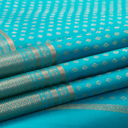 Blue Kanchipuram Silk Saree For Wedding Wear PV NYC 1373