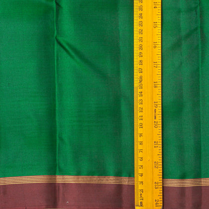 Bottle Green And Brown Light Weight Kanchipuram Silk Saree For Festive Wear PV MEN 137