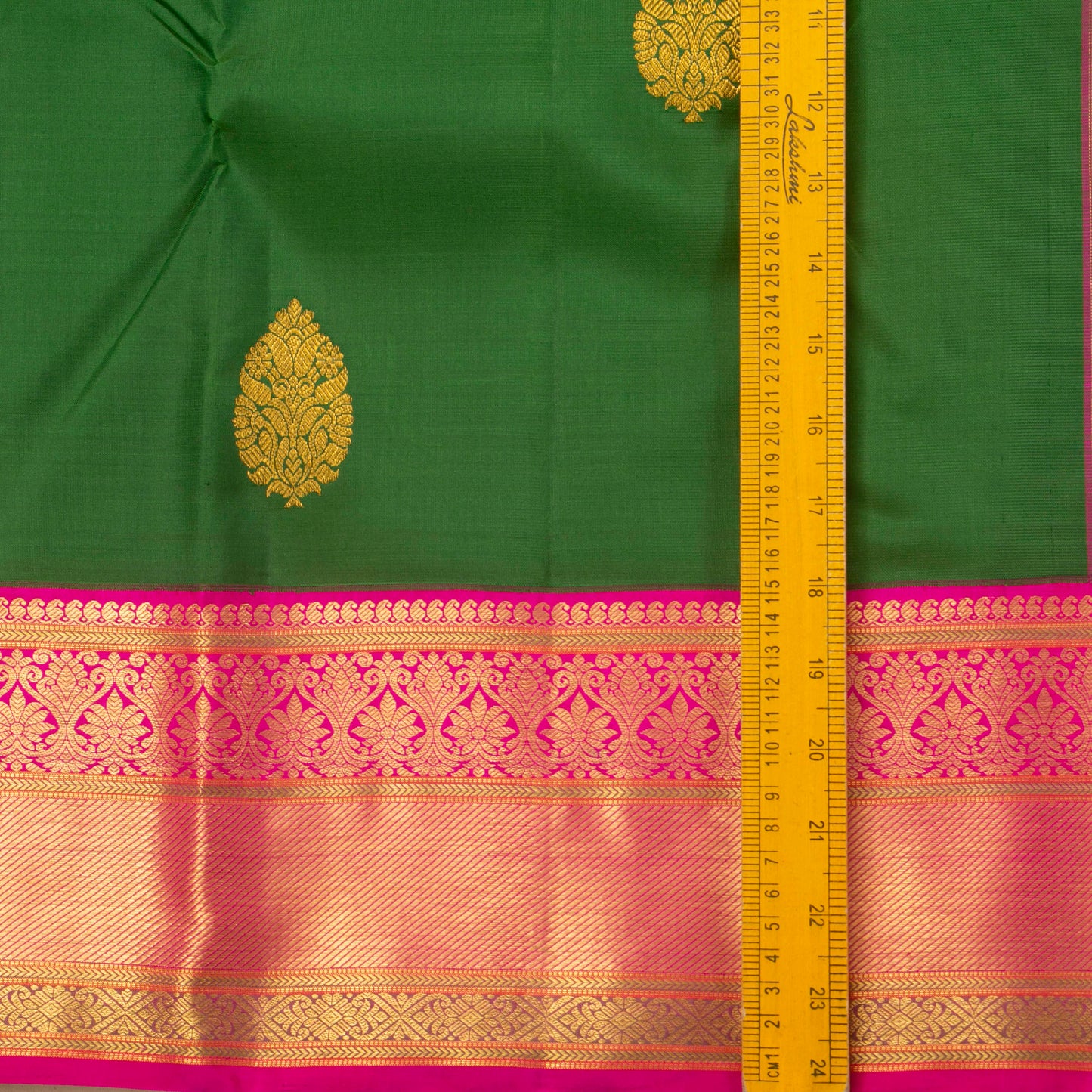 Green And Pink Kanchipuram Silk Saree For Festive Wear PV NYC 1355