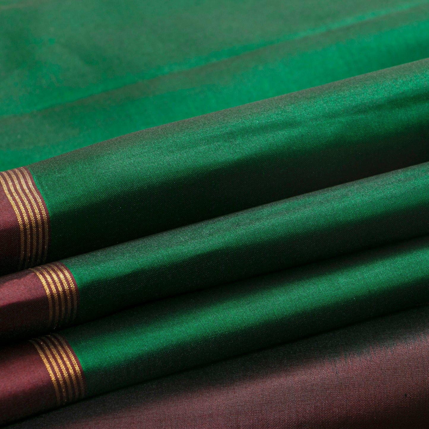 Bottle Green And Brown Light Weight Kanchipuram Silk Saree For Festive Wear PV MEN 137