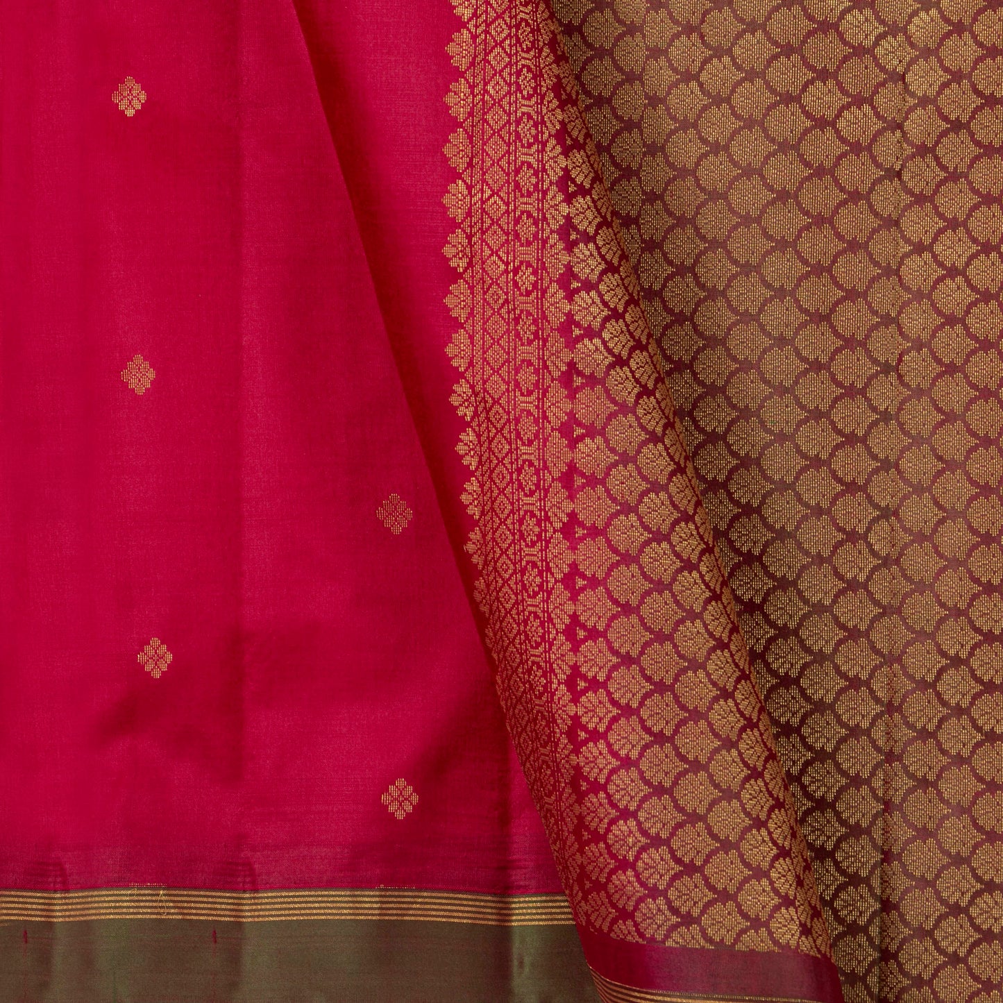 Pink And Green Kanchipuram Silk Saree Light Weight For Festive Wear PV MEN 171
