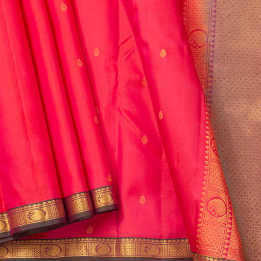 Pink Kanchipuram Silk Saree Light Weight For Festive Wear PV MEN 146