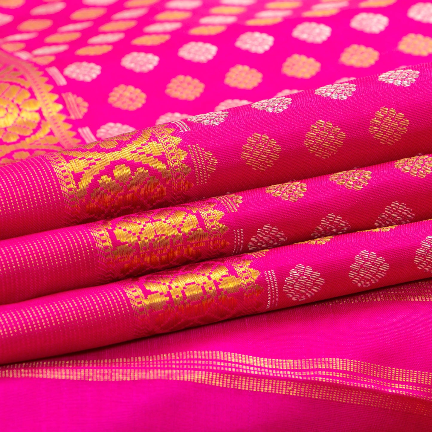 Pink Kanchipuram Silk Saree For Wedding Wear PV NYC 1375