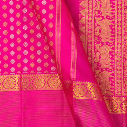 Pink Kanchipuram Silk Saree For Wedding Wear PV NYC 1375