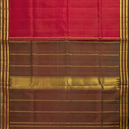 Red Kanchipuram Silk Saree For Festive Wear PV ABI 3021