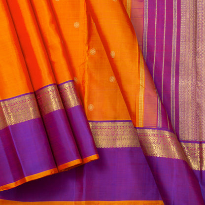 Orange And Magenta Kanchipuram Silk Saree For Festive Wear PV NYC 1341