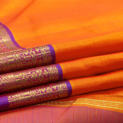 Orange And Magenta Kanchipuram Silk Saree For Festive Wear PV NYC 1341