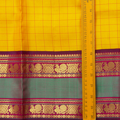 Yellow And Magenta Kanchipuram Silk Saree For Festive Wear PV NYC 1421