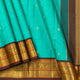 Turquoise Blue And Brown Kanchipuram Silk Saree For Festive Wear PV MEN 185