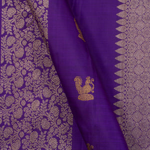 Violet Kanchipuram Silk Saree Borderless For Festive Wear PV NYC 1339