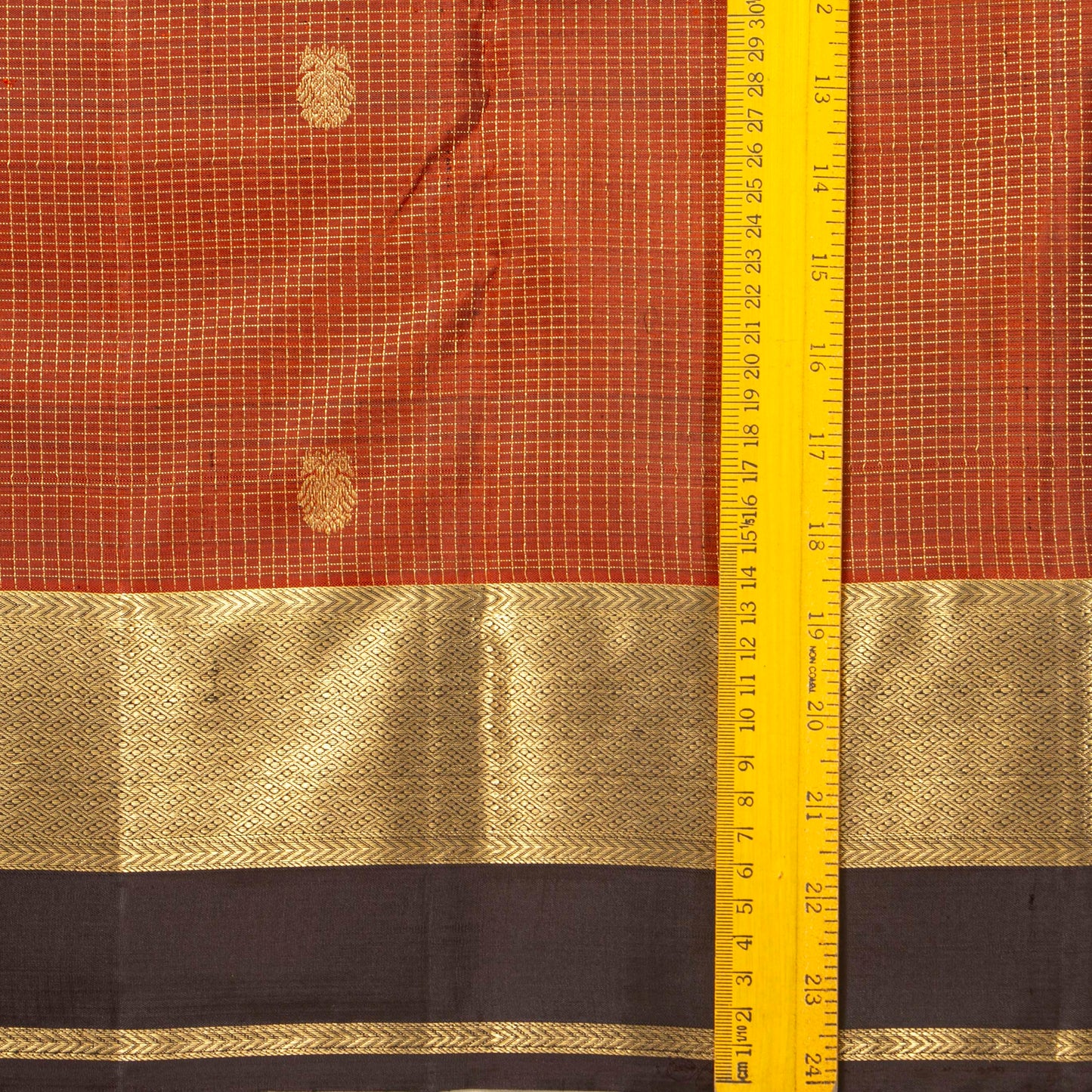 Rust And Brown Kanchipuram Silk Saree For Festive Wear PV MEN 259