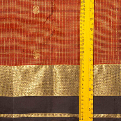 Rust And Brown Kanchipuram Silk Saree For Festive Wear PV MEN 259