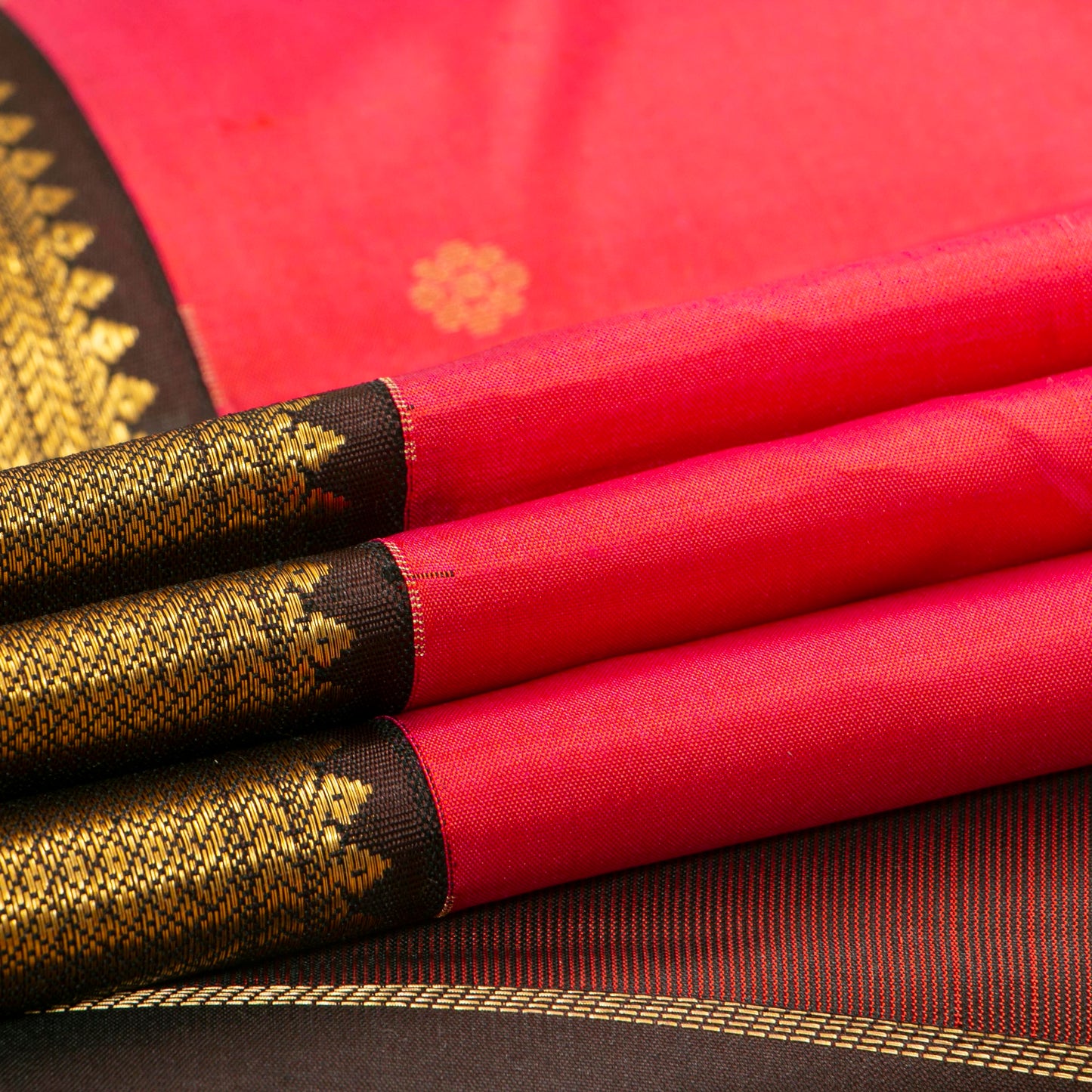 Pink And Brown Kanchipuram Silk Saree For Festive Wear PV MEN 192