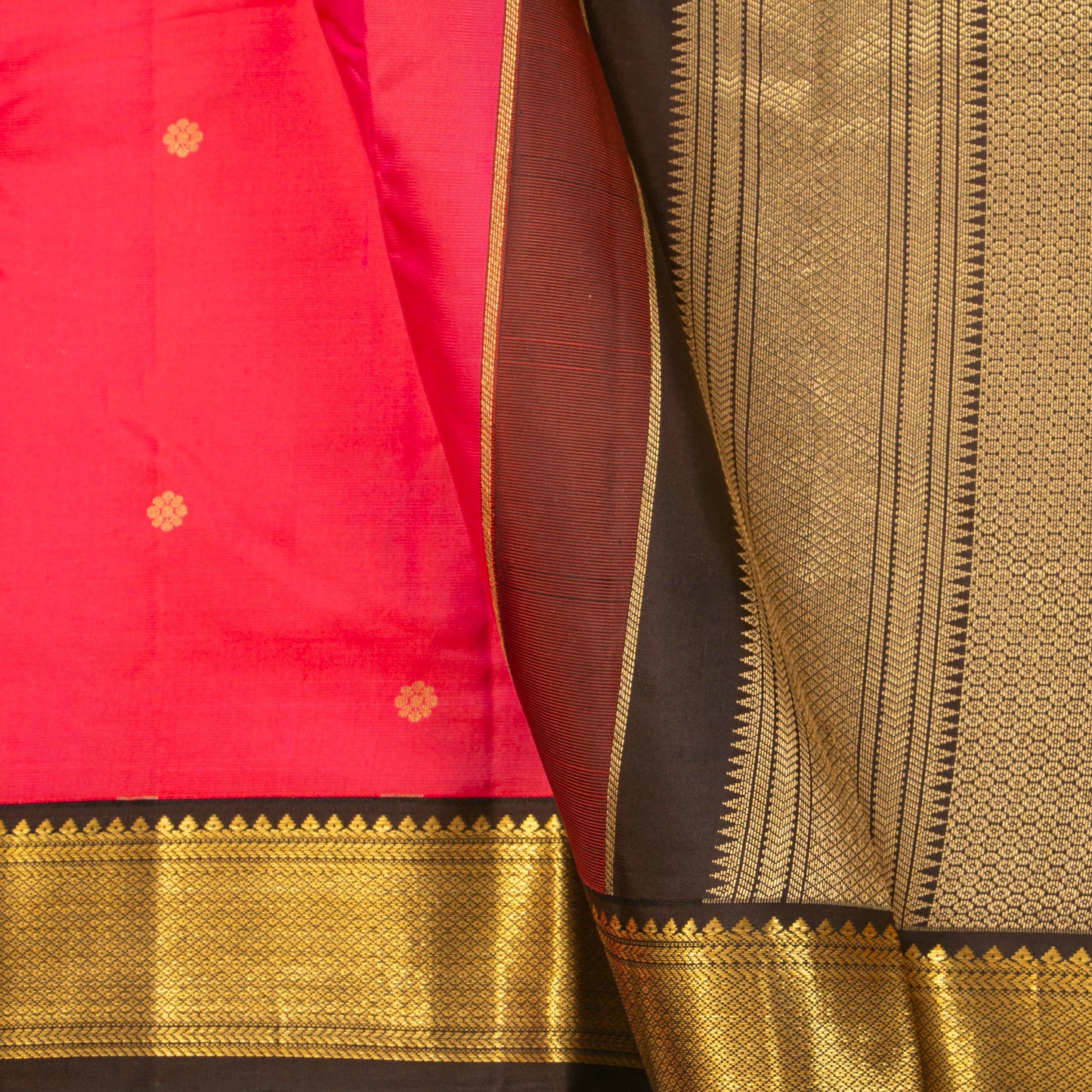 Pink And Brown Kanchipuram Silk Saree For Festive Wear PV MEN 192