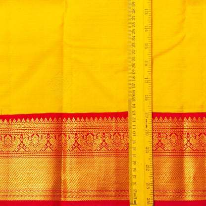 Yellow And red Kanchipuram Silk Saree For Festive Wear PV MEN 204