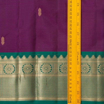 Purple And Teal Kanchipuram Silk Saree Light Weight For Festive Wear PV MEN 180